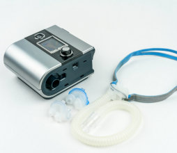 cpap machine with hose and mask for nose